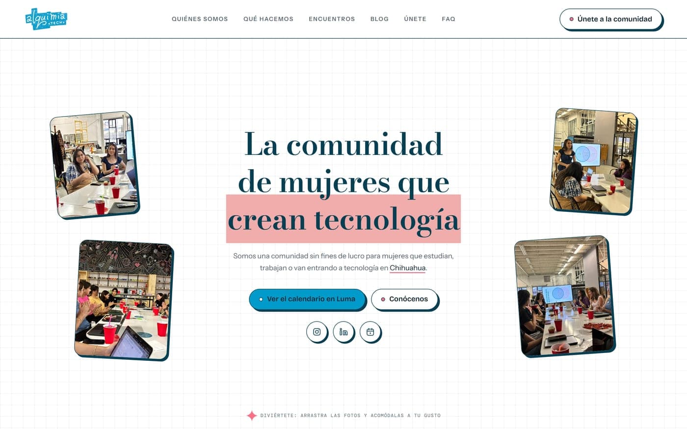Portada del sitio de Alquimia Tech