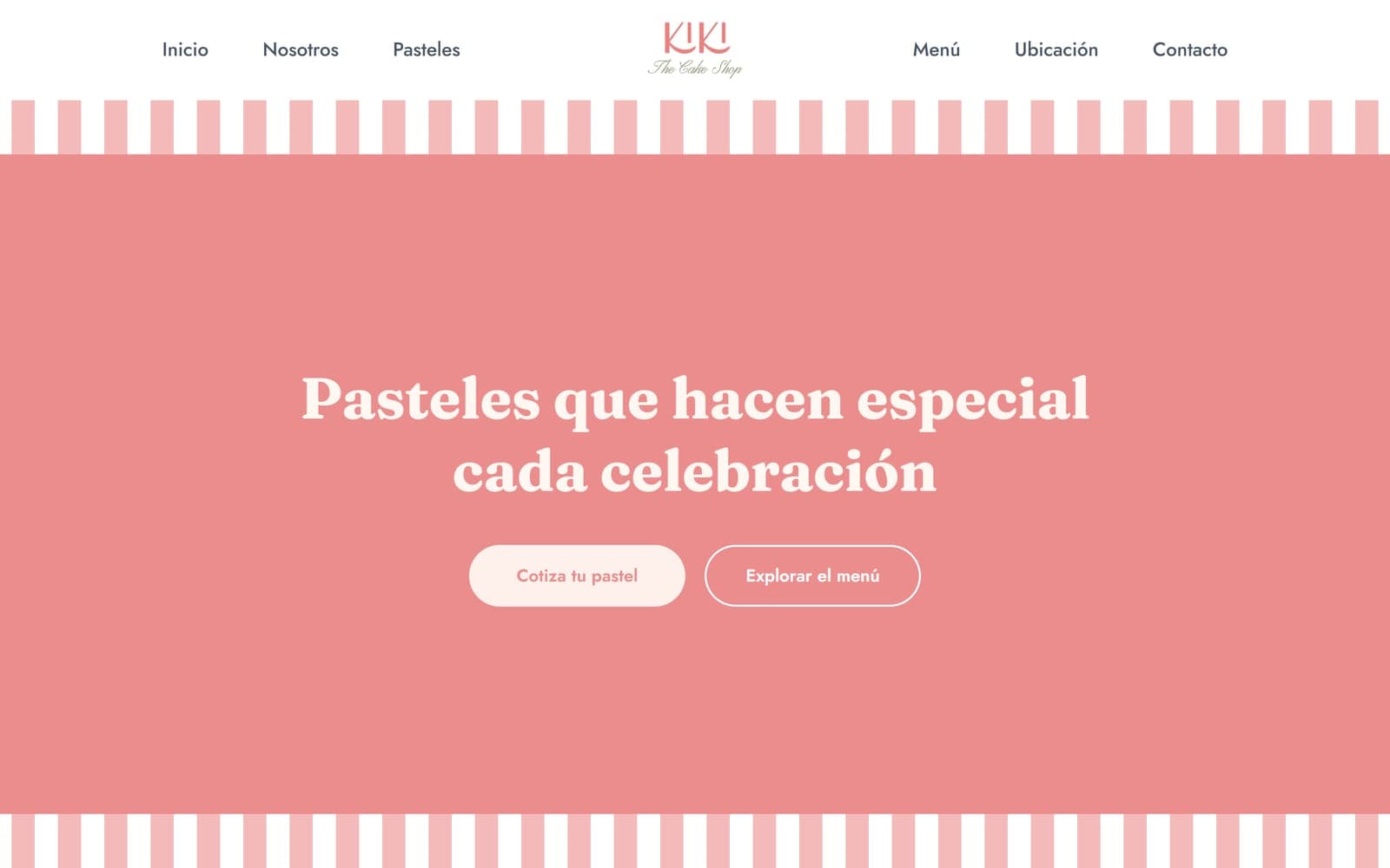 Portada del sitio de Kiki The Cake Shop